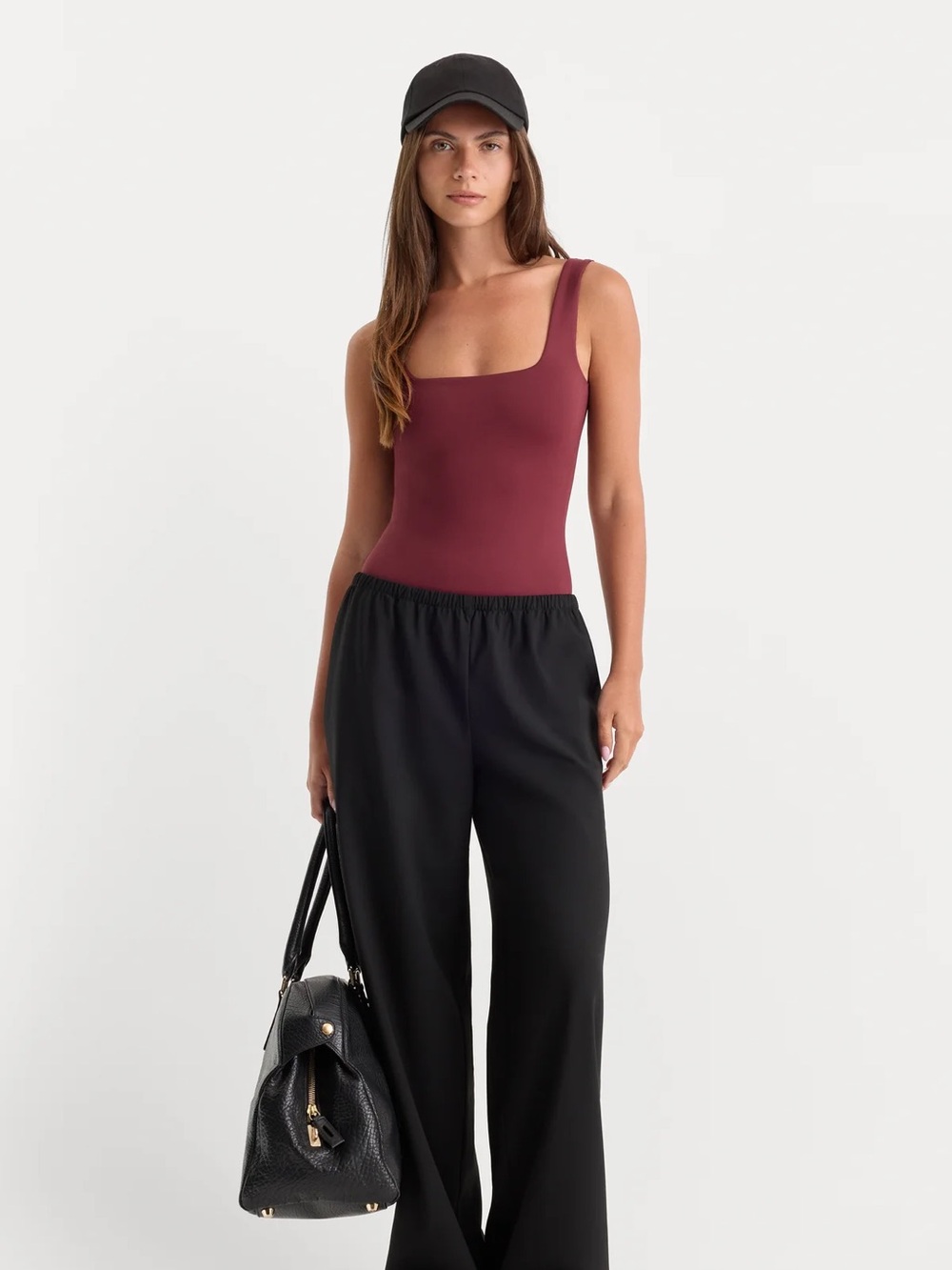 Good American Taupe Square-Neck One-Piece Bodysuit - Picture 2 of 6